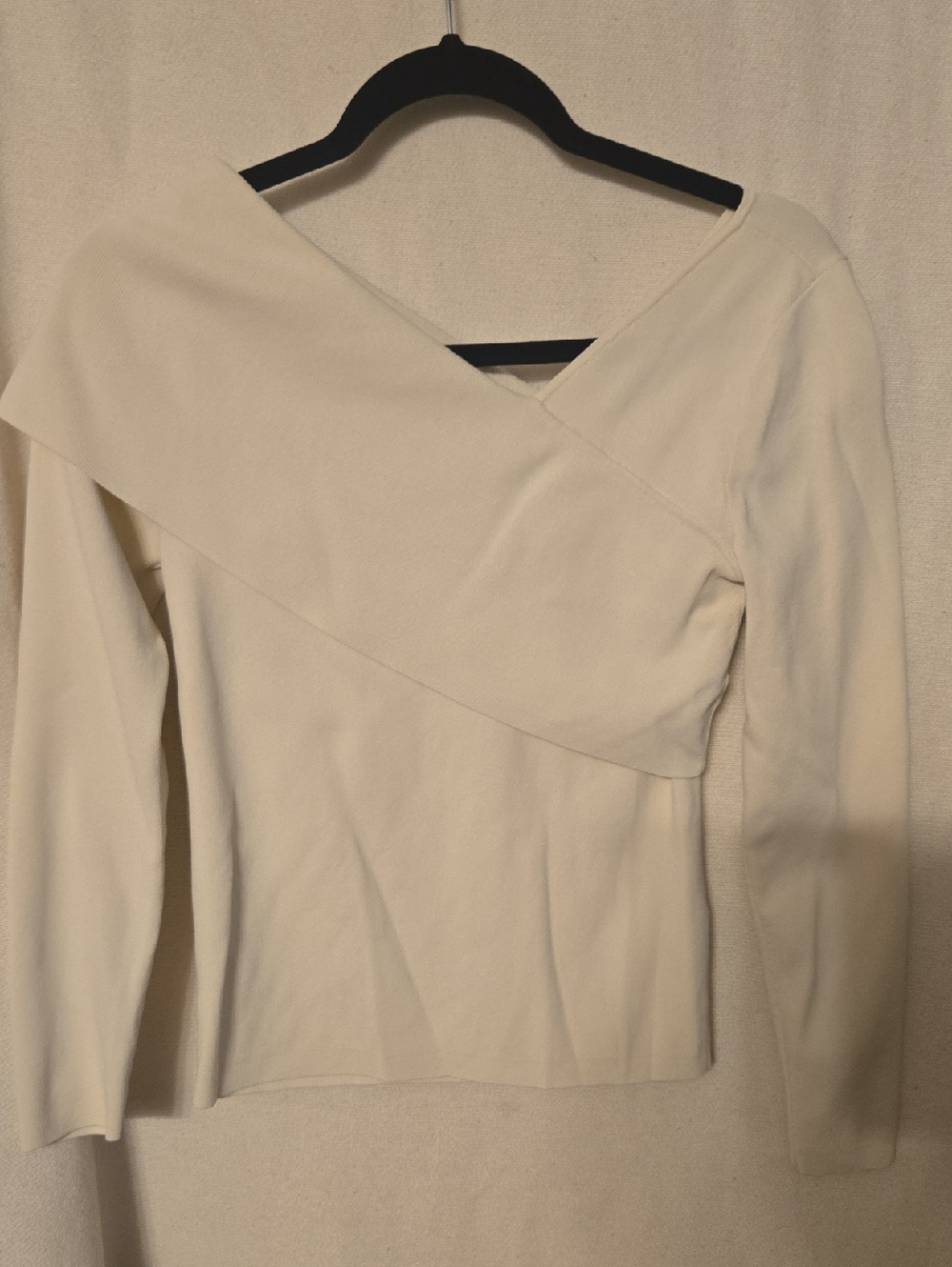 Lauren Ralph Lauren Cream Fitted Structured Knit Top